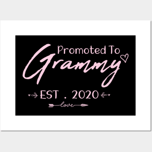 Promoted to Grammy Est. 2020 Funny gift for Grammy, Grammy Gift, Grammy Established Shirt, Grandma Shirt, Christmas Gift , Pregnancy Announcement Grandparents Posters and Art